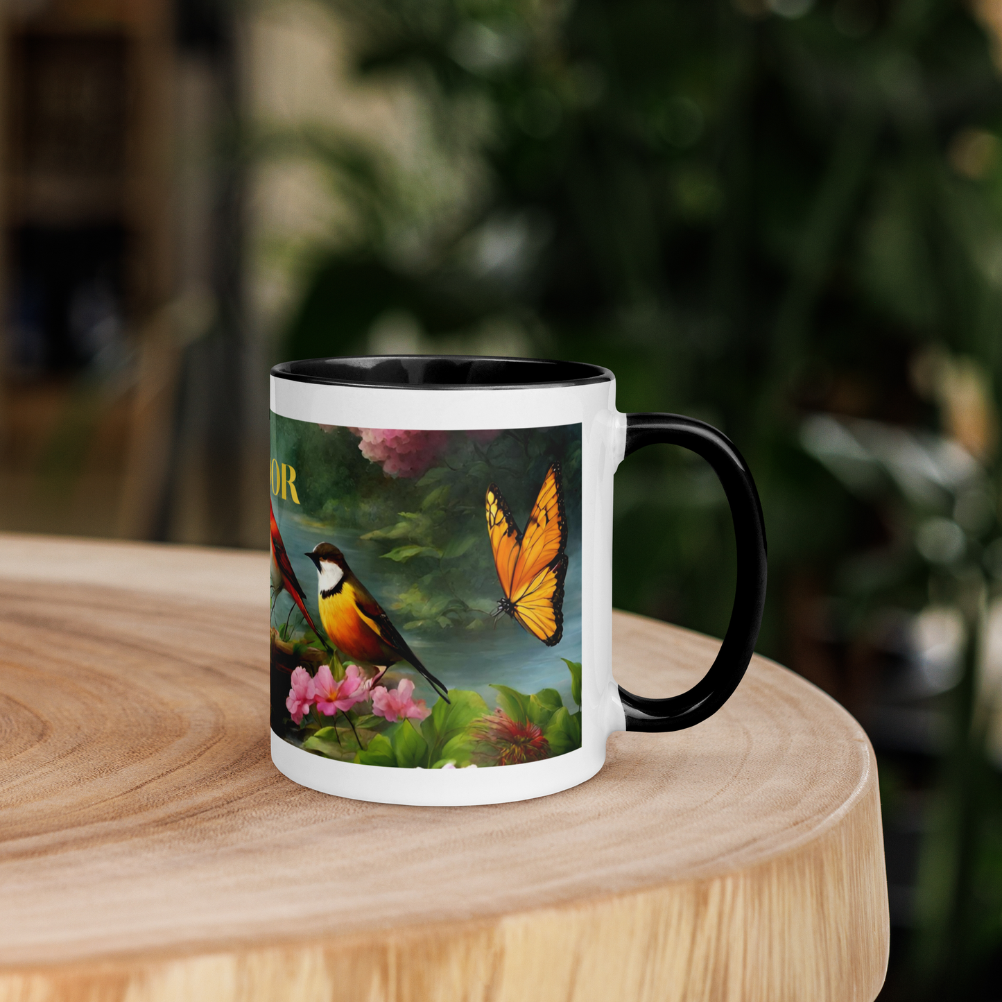 Birds Painting - Mug with Color Inside
